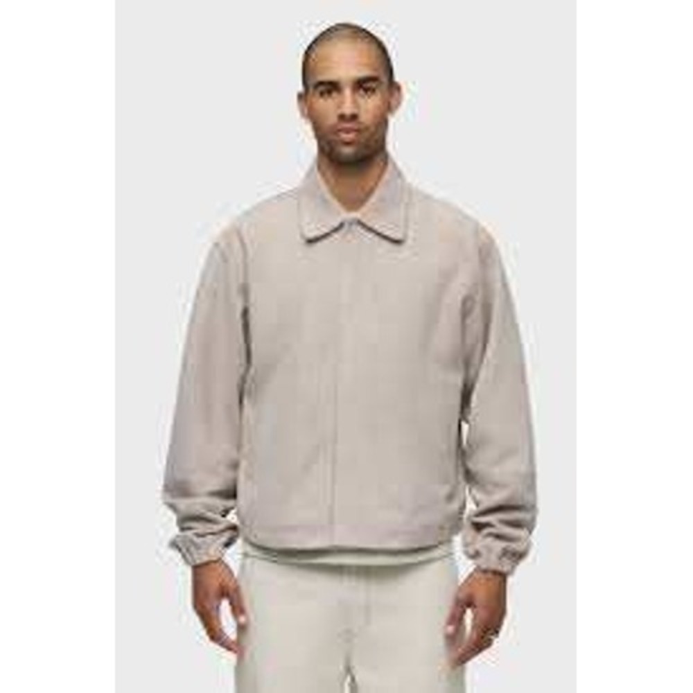 NWT Hudson Mens Oxford Tan Suede Leather Harrington Jacket Size M